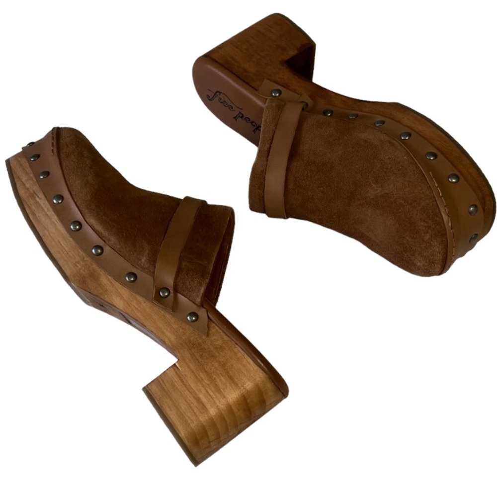 Free People Calabasas Platform Brown Suede Clog Women’s Size 8 - Picture 6 of 11